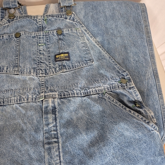 OshKosh B'Gosh Vintage Denim Overalls - Size 38 ** Stained - Picture 3 of 15